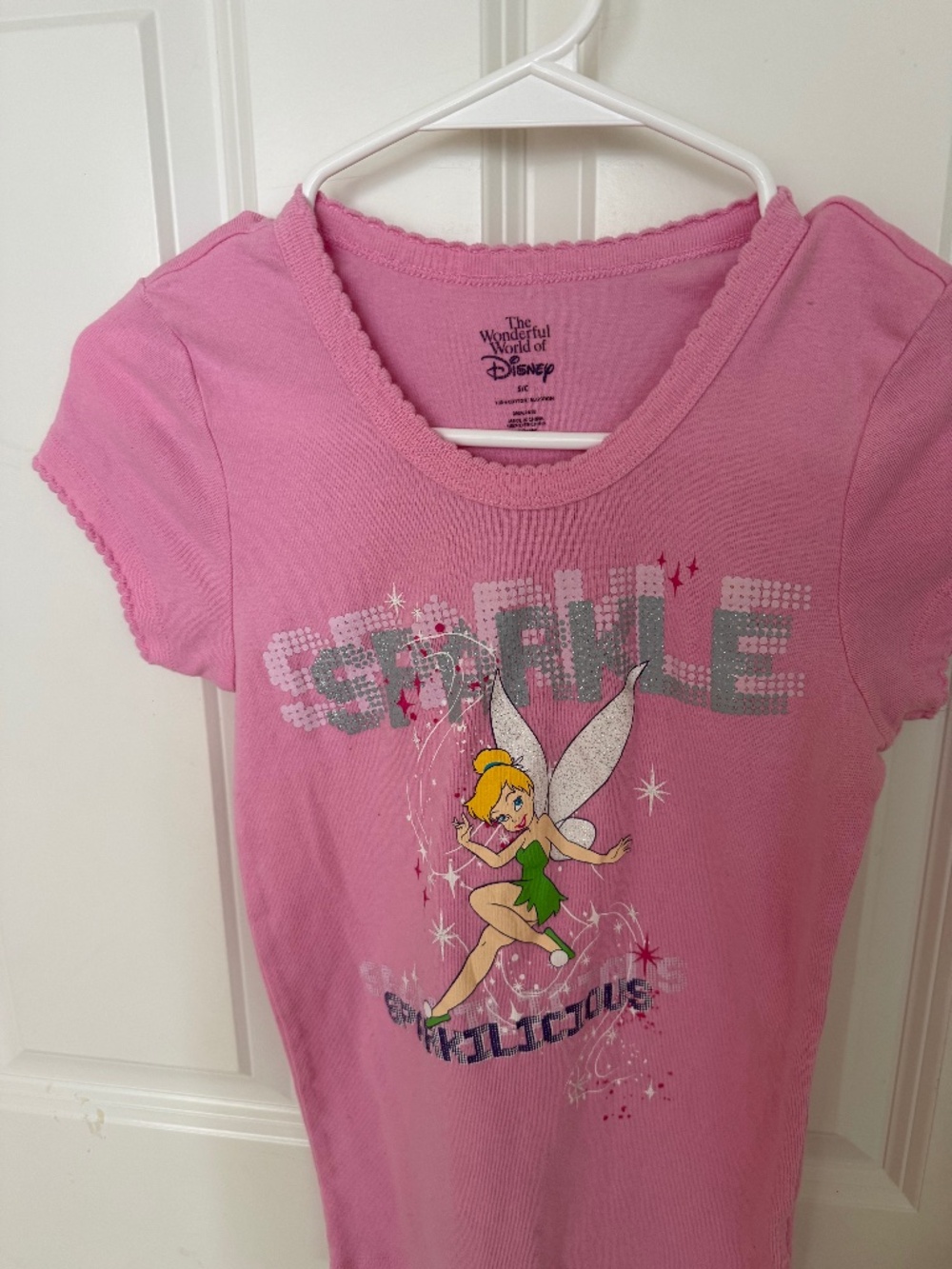 disney tinkerbell t-shirt pink childs small